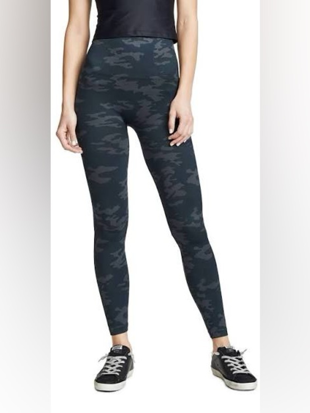 NWT $68 SPANX Black Camo Look At Me High-Rise Leggings Size M